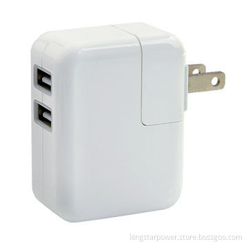 Dual USB Wall Charger for iPhone, iPod, Blackberry, HTC, US/EU/UK Plug, Folding and Changeable Plug